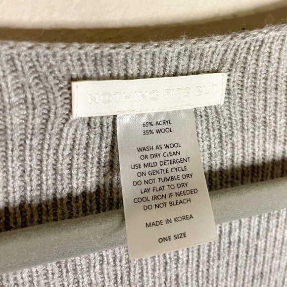 Nothing Fits But | Wrap Wool Knit Nursing Sweater Dress In Grey One Size! - Picture 5 of 7